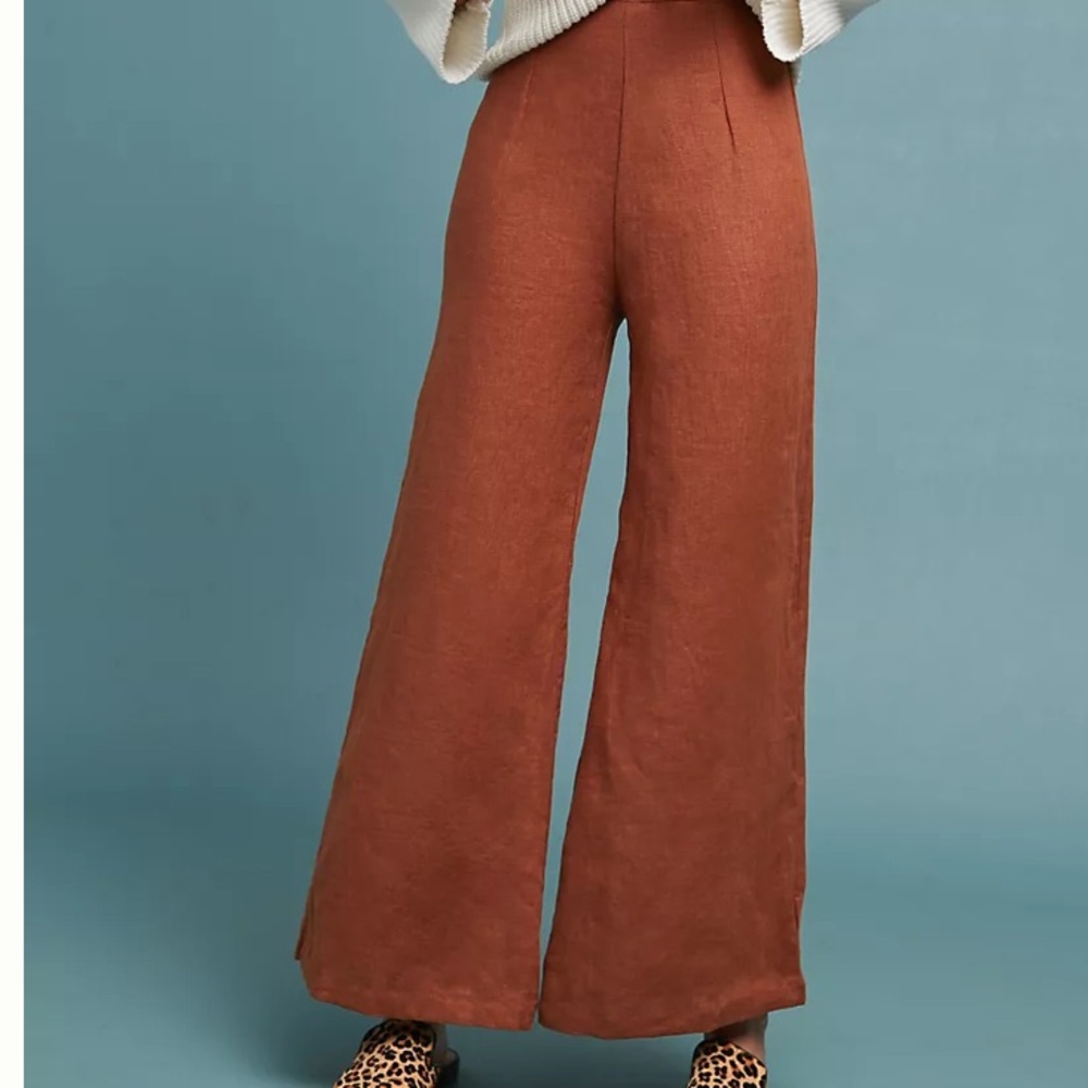 Anthropologie Faithfull The Brand Stacey Linen Pant in Chestnut 4